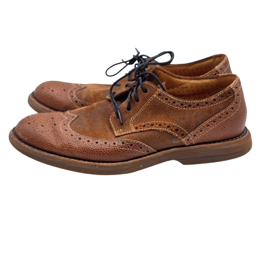 Sperry Gold Cup Wingtip Oxford Mens 7.5M Brown Suede Pebbled Leatherโ STS10242